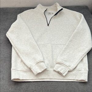 Men's Light Cream Half-Zip Pullover Sweater